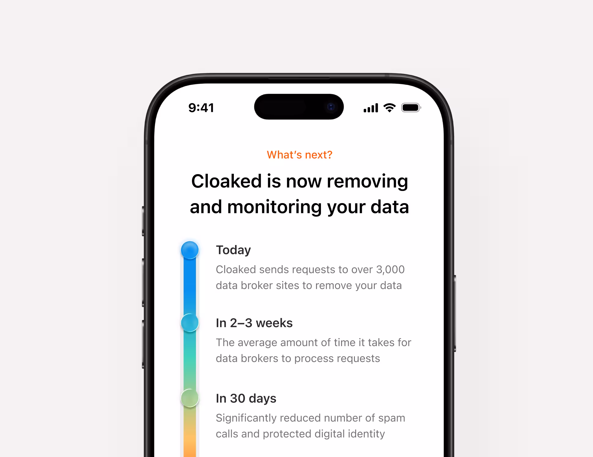 Cloaked — onboarding timeline